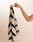 hommey striped 'Vanilla Bean' tea towel made from 100% cotton