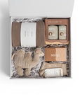 Gift set with baby items including a fluffy camel, soap, baby socks and Alive baby products. We deliver throughout Australia.