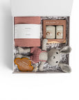 Baby girl newborn gift box. Beautiful Alive baby products, hand towel and soft bunny by Nana Huchy. Australia wide delivery.