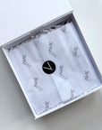 create your own gift box includes beautiful tissue paper and ribbon to make the recipient smile