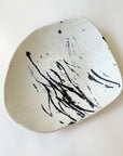 splatter design ceramic platter or bowl for entertaining handmade and unique