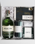 Archie Rose Gin gift box with Atypic chocolate, Ortc socks, Ecovask multi towels and Perfume