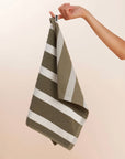 green matcha striped tea towel by hommey. classic and timeless for the kitchen and home