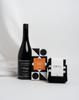all occasion mens gift box with levant shiraz from the yarra valley, koko black chocolate and black ortc socks