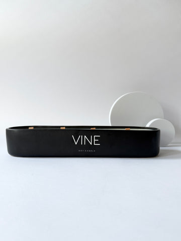 beautiful luxury contemporary black matt candle created by Vine here in Adelaide hand poured