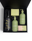 Natural ladies gift box featuring Commonfolk shampoo, conditioner and soap, Lost Phoenix Farm Gin 700ml and an Ecosoy hand-poured candle.  Fast Australia Wide delivery.