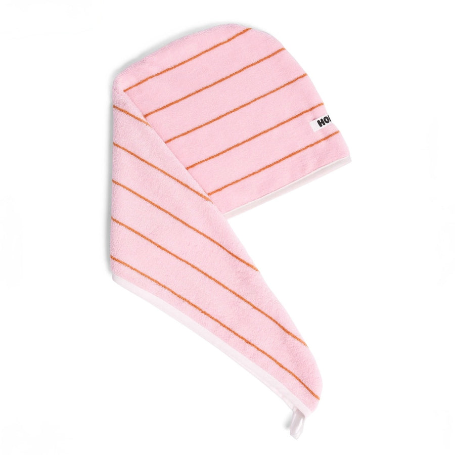 Pink and orange thin stripe popular hommey hair wrap.  stylish and luxurious gift for a lady or girl