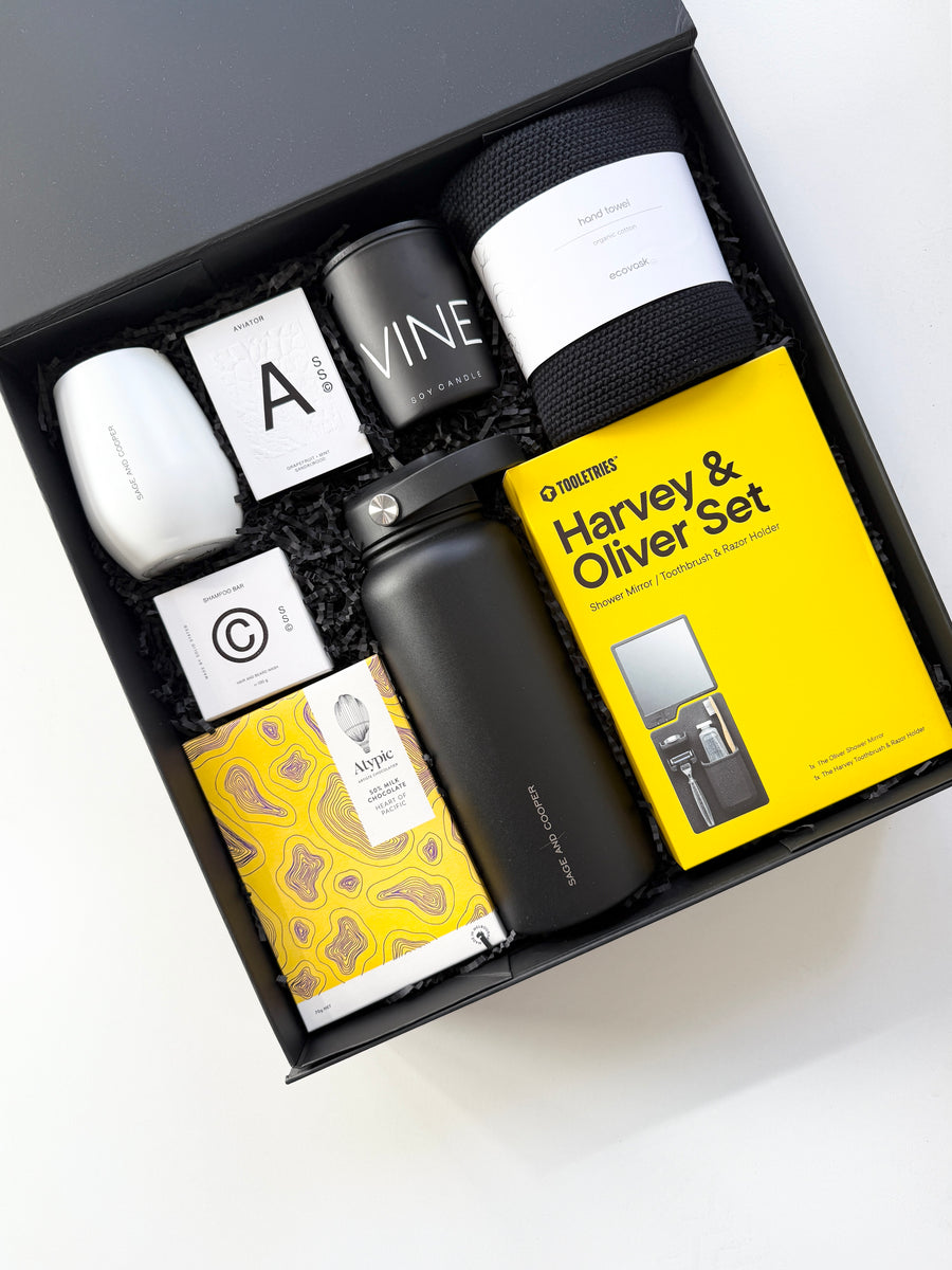 male gift hamper great for a boys 21st gift or mans 30th birthday gesture