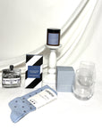 Prohibition Gin created in Adelaide mens gift box.  Containing gift items of Ecosoy soy candle, koko black chocolate and two gin glasses.  Australia wide delivery available.